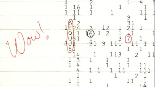 Original Wow! Signal printout